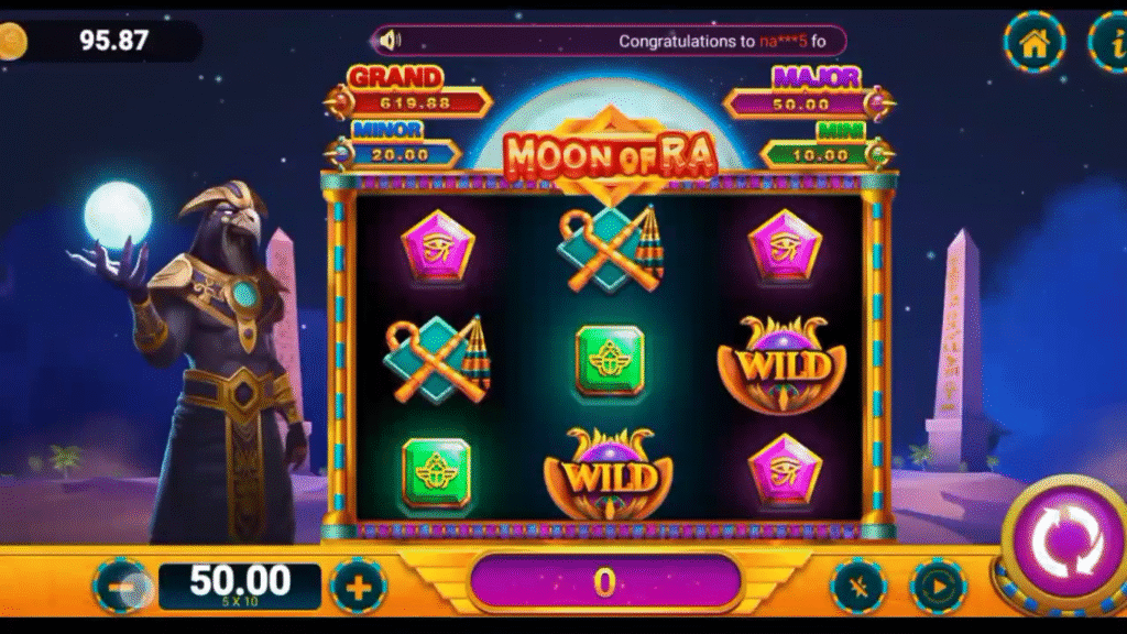 EC777 Game APK Moon Of RA interface
